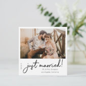 たった今結婚しましたの写真の即時発表 招待状 (スタンド正面)