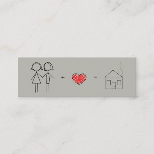 たった今結婚しましたの女性の新しい住所 スキニー名刺 (正面)