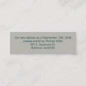 たった今結婚しましたの女性の新しい住所 スキニー名刺 (裏面)