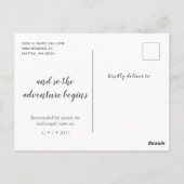 たった今結婚しましたの実行告知はがき ポストカード (裏面)