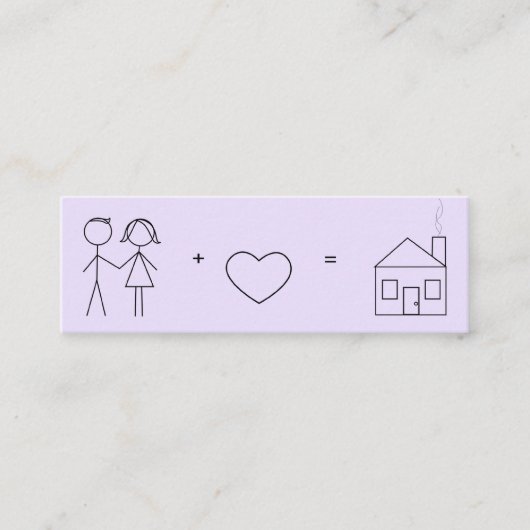 たった今結婚しましたの新しいアドレスカード スキニー名刺 (正面)