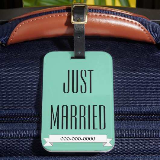 たった今結婚しましたの新しいハネムーンラゲッジタグ ラゲッジタグ (正面インサイチュ2)