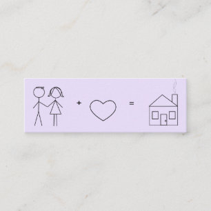 たった今結婚しましたの新しい住所カード スキニー名刺
