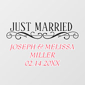 たった今結婚しましたの新しい名前の車の窓の固定 ウィンドウサイン (シート)