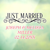 たった今結婚しましたの新しい名前の車の窓の固定 ウィンドウサイン (シート3)