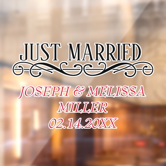 たった今結婚しましたの新しい名前の車の窓の固定 ウィンドウサイン (シート2)