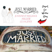 たった今結婚しましたの新しい名前の車の窓の固定 ウィンドウサイン