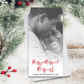 たった今結婚しましたの新婚クリスマスホリデー写真 シーズンカード