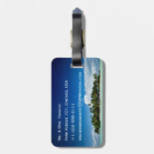 たった今結婚しましたの新婚旅行の島旅行荷物のラベル ラゲッジタグ (裏面縦)