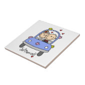 たった今結婚しましたの新郎新婦Tシャツ&ギフト タイル (側面)