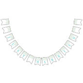 たった今結婚しましたの旗の淡いブルーの金ゴールドの紙吹雪 バンティングフラッグ (全)