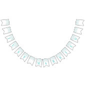 たった今結婚しましたの旗の淡いブルーの銀製の紙吹雪 バンティングフラッグ (全)