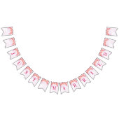 たった今結婚しましたの旗の紫色の水彩画の花 バンティングフラッグ (全)