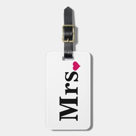 たった今結婚しましたの氏および夫人荷物は彼女のために付きます ラゲッジタグ (正面縦)