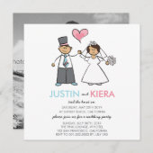 たった今結婚しましたの漫画の結婚式のカップルの発表 招待状 (正面/裏面)