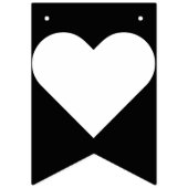 たった今結婚しましたの白黒結婚式の旗布 バンティングフラッグ (第1の旗)