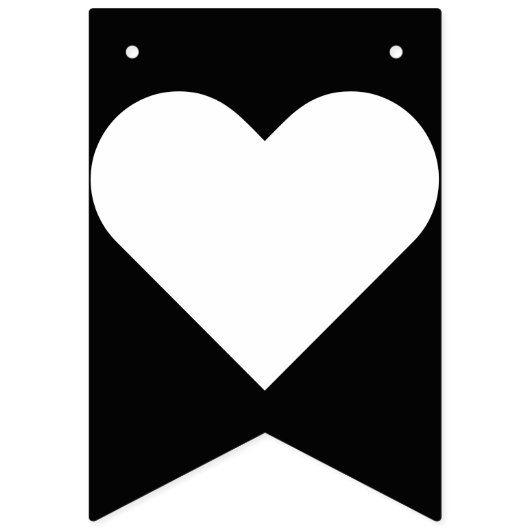 たった今結婚しましたの白黒結婚式の旗布 バンティングフラッグ (第1の旗)