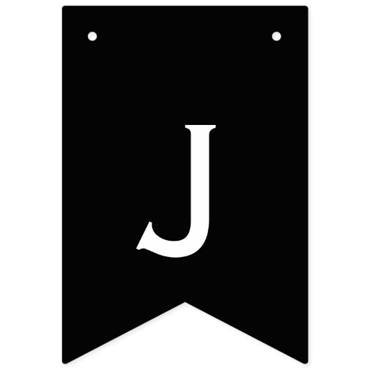 たった今結婚しましたの白黒結婚式の旗布 バンティングフラッグ (第3の旗)