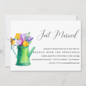 たった今結婚しましたの花の束の結婚ブランチ 招待状 (正面)