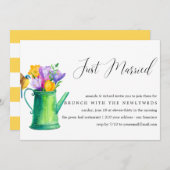 たった今結婚しましたの花の束の結婚ブランチ 招待状 (正面/裏面)