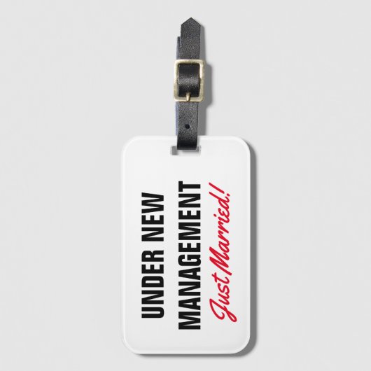 たった今結婚しましたの荷物は新しい管理の下で|に付けます ラゲッジタグ (正面縦)