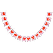 たった今結婚しましたの赤いハートのピンクの旗布の旗 バンティングフラッグ (全)