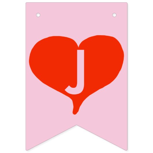 たった今結婚しましたの赤いハートのピンクの旗布の旗 バンティングフラッグ (第2の旗)