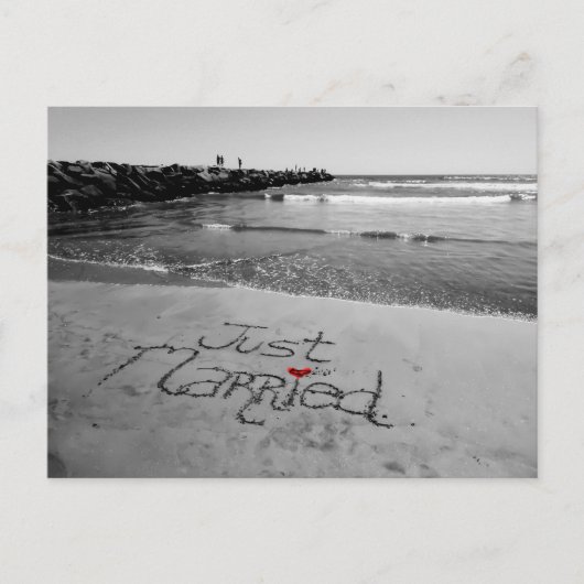 たった今結婚しましたの郵便はがき 案内ポストカード (正面)