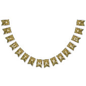 たった今結婚しましたの金ゴールドの白いグリッターの結婚披露宴 バンティングフラッグ (全)