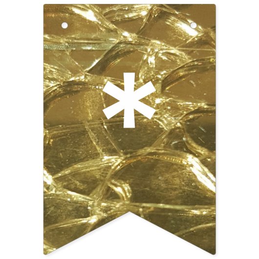 たった今結婚しましたの金ゴールドの白いグリッターの結婚披露宴 バンティングフラッグ (第2の旗)