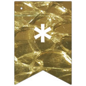 たった今結婚しましたの金ゴールドの白いグリッターの結婚披露宴 バンティングフラッグ (第1の旗)