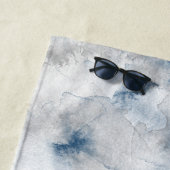 たった今結婚しましたの青と灰色の水色 ビーチタオル (インサイチュ)