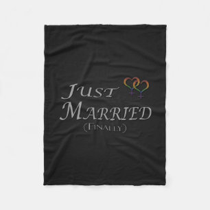 たった今結婚しましたの(最終的に)レズビアンのプライド フリースブランケット