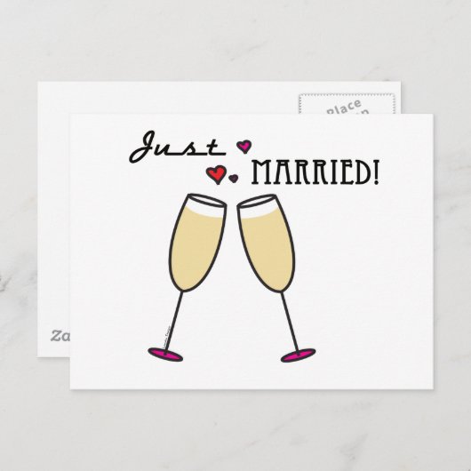 たった今結婚しましたはがき 案内ポストカード (正面/裏面)