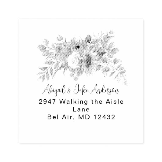 たった今結婚しましたひまわりモダンアドレスのゴム印 ラバースタンプ (インプリント)