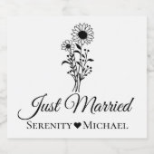 たった今結婚しましたひまわり結婚の野素朴花 リキュールボトルラベル (シングルラベル)