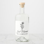 たった今結婚しましたひまわり結婚の野素朴花 リキュールボトルラベル (正面)