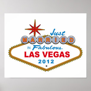 たった今結婚しましたインFabulous Las Vegas 2012ベガスサイン ポスター