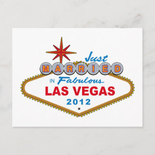たった今結婚しましたインFabulous Las Vegas 2012ベガスサイン 案内ポストカード