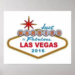 たった今結婚しましたインFabulous Las Vegas 2016 (サイン) ポスター