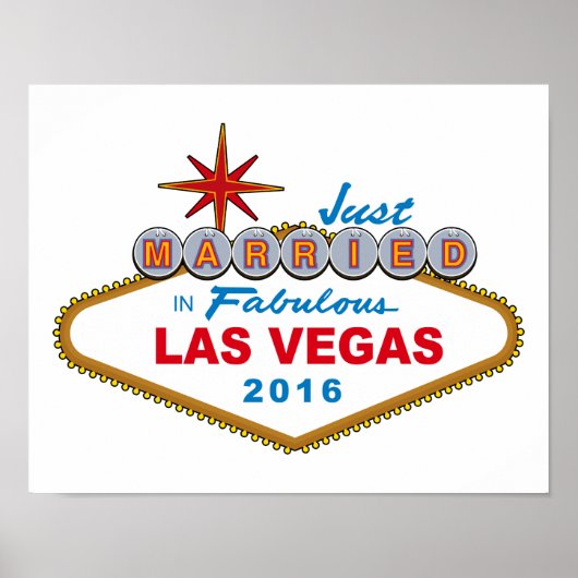 たった今結婚しましたインFabulous Las Vegas 2016 (サイン) ポスター (正面)