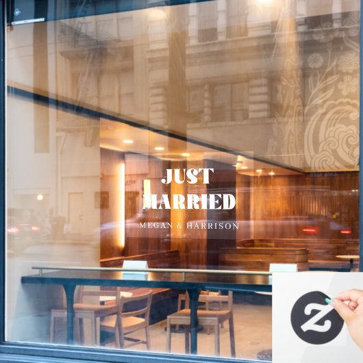 たった今結婚しましたウィンドウの固定 ウィンドウサイン (カフェ窓)