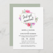 たった今結婚しましたウォーターカラーブーケ披露宴のみ 招待状 (正面/裏面)