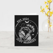 たった今結婚しましたエストハロウィーンスケルトンカップルズマッチ カード (黄色い花)