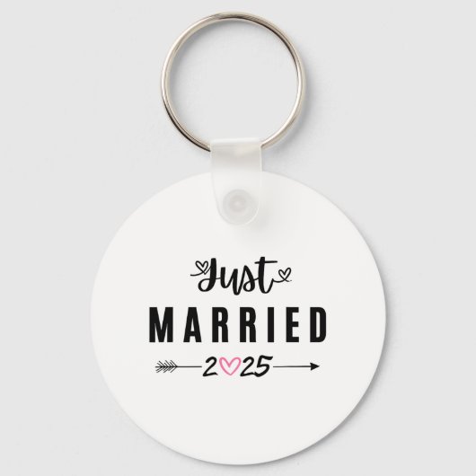 たった今結婚しましたエスト2025ハネムーン結婚ズ・カップル・アン キーホルダー (正面)