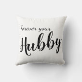 たった今結婚しましたエレガントおもしろい「永遠のあなたのハビー」 クッション (裏面)