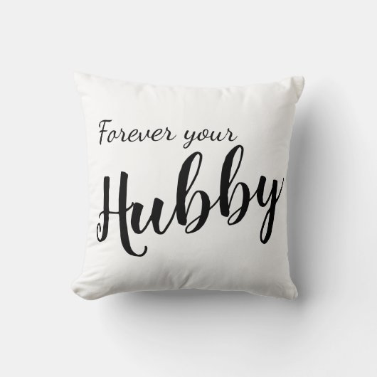 たった今結婚しましたエレガントおもしろい「永遠のあなたのハビー」 クッション (正面)