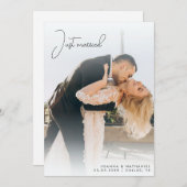 たった今結婚しましたエレガントシンプルの駆け落ち 招待状 (正面/裏面)