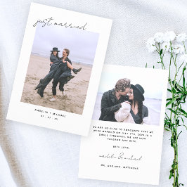 たった今結婚しましたエレガントシンプル結婚の写真カード 案内状