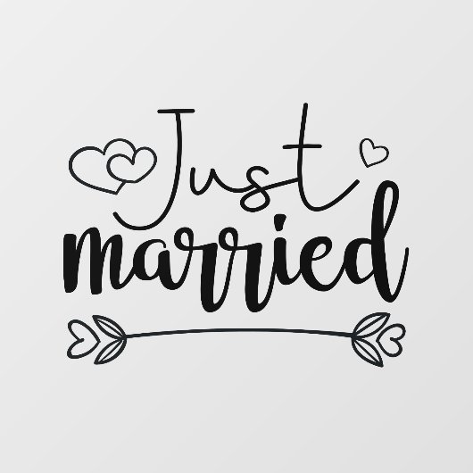 たった今結婚しましたエレガントス結婚クリプト ウィンドウサイン (シート)